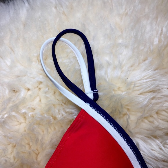 ⚡️CLEARANCE⚡️ Forever 21 Stripe Rockabilly Americana Triangle Bra Bikini Top - Picture 8 of 10